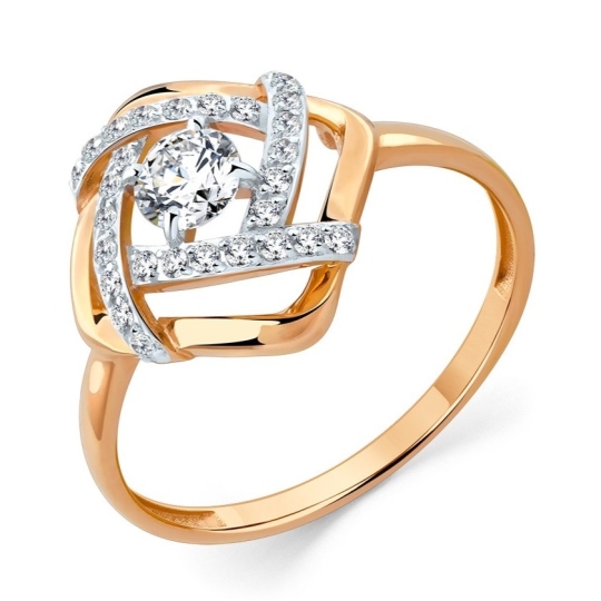 Кольцо из золота с фианитами