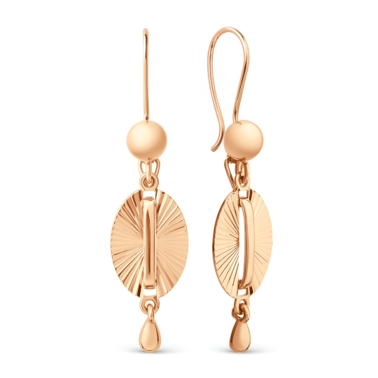 Серьги из комбинированного золота с "танцующими" бриллиантами