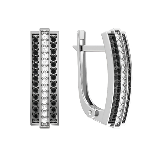 Серьги из серебра с гранатами