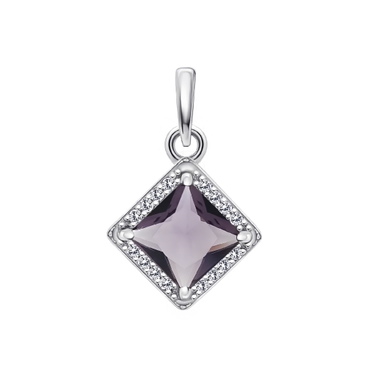 Подвеска из серебра с аметистом
