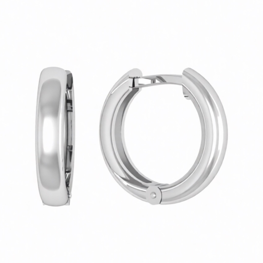 Одиночная серьга-кафф из серебра с фианитом