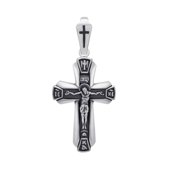 Подвеска-крест из серебра