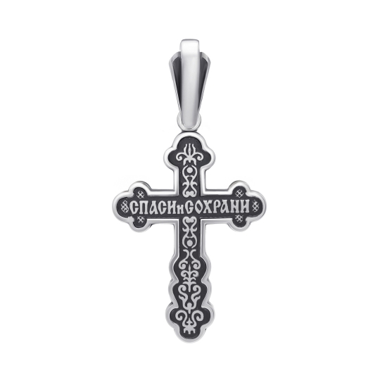 Подвеска-крест из серебра с бриллиантом