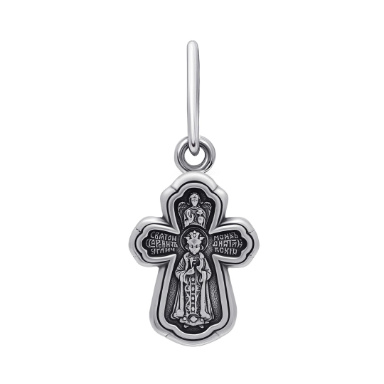 Подвеска-крест из серебра с чернением