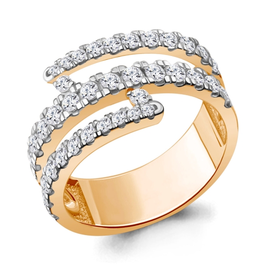 Кольцо из серебра с фианитами