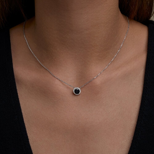 Колье из серебра с фианитом