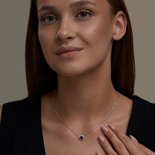 Колье из серебра с фианитом