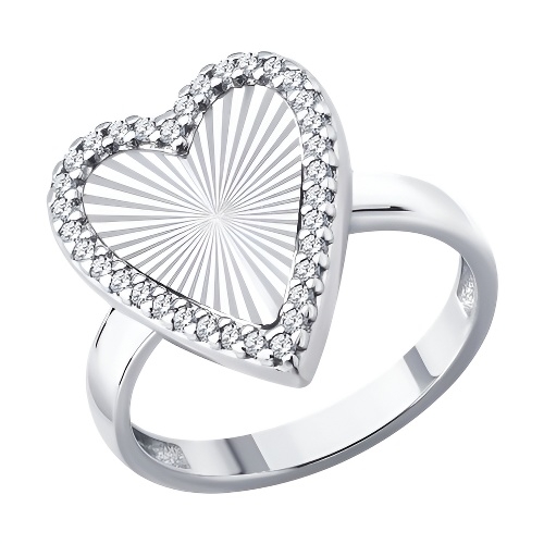 Серьги из серебра с фианитами