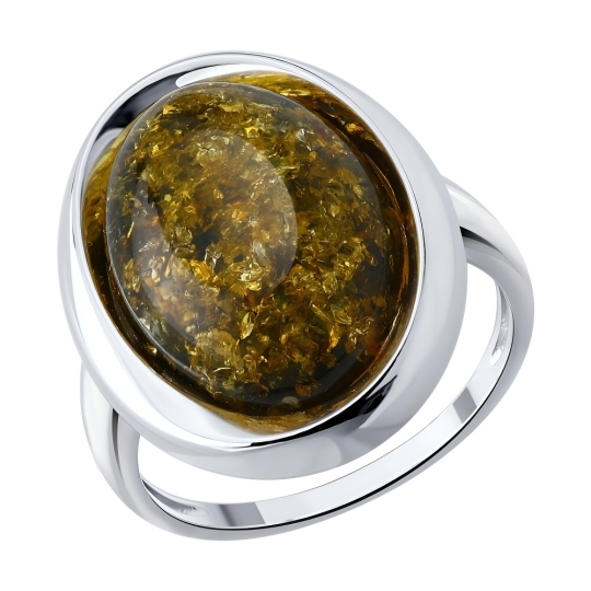 Подвеска из серебра с янтарем