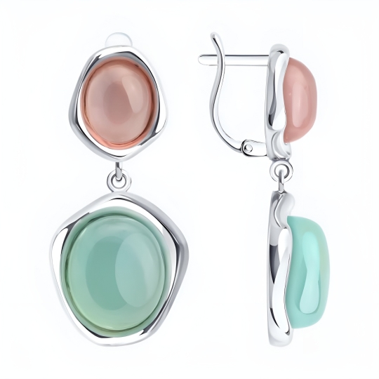 Колье из серебра с халцедоном