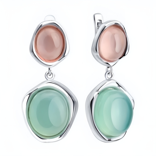 Колье из серебра с халцедоном