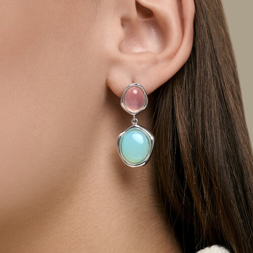 Колье из серебра с халцедоном