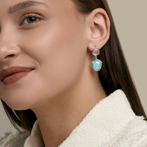 Колье из серебра с халцедоном