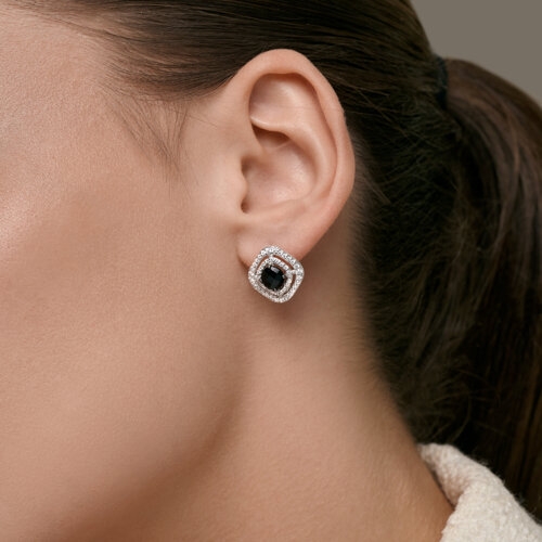 Серьги из серебра с эмалью