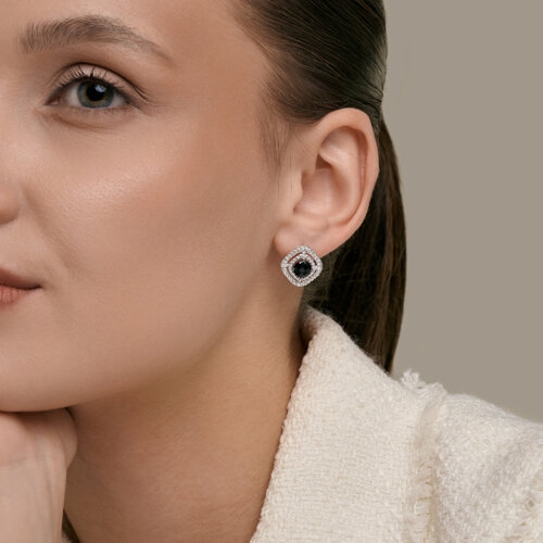 Серьги из серебра с эмалью