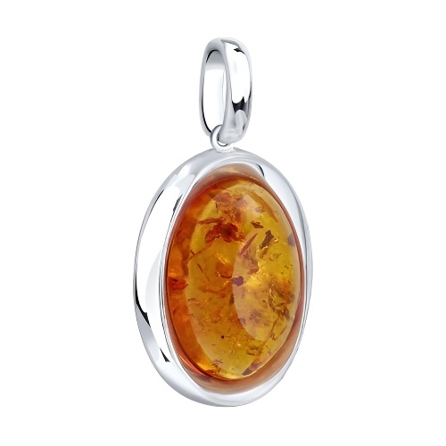Подвеска из серебра с янтарем
