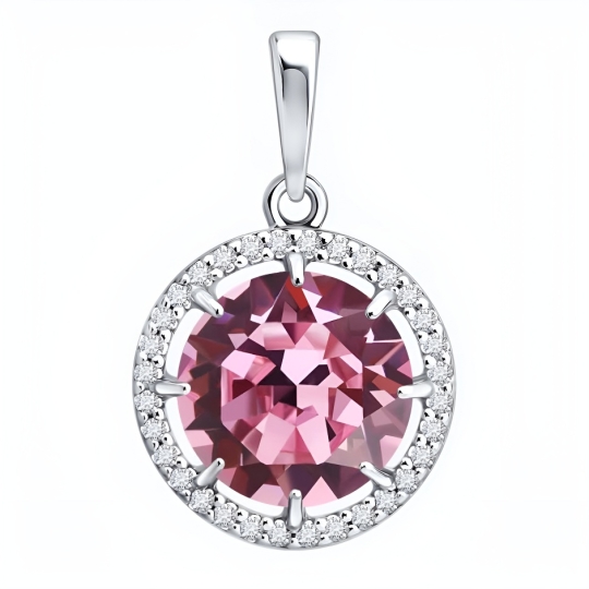 Серьги из серебра с ювелирными кристаллами и фианитами