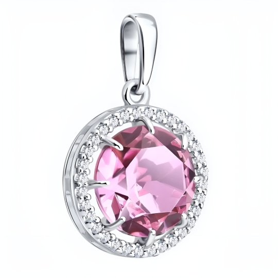 Серьги из серебра с ювелирными кристаллами и фианитами