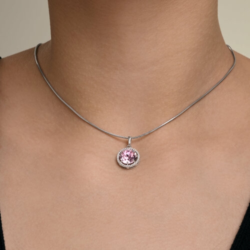 Серьги из серебра с ювелирными кристаллами и фианитами