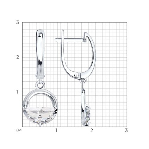 Серьги из серебра с фианитами