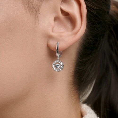 Серьги из серебра с фианитами