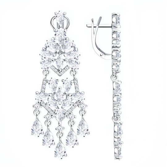 Серьги из серебра с наноизумрудами