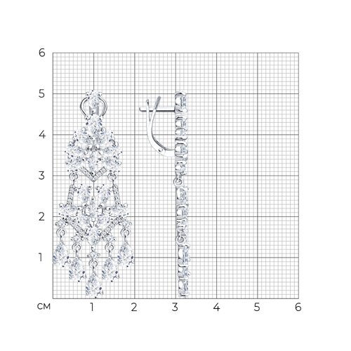 Серьги из серебра с наноизумрудами