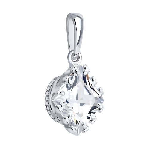 Подвеска-буква из серебра с фианитами "А"