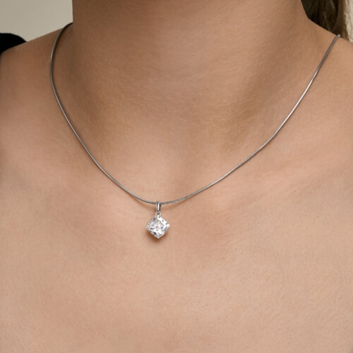 Подвеска-буква из серебра с фианитами "А"