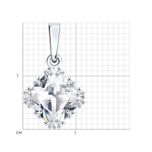 Подвеска-буква из серебра с фианитами "А"