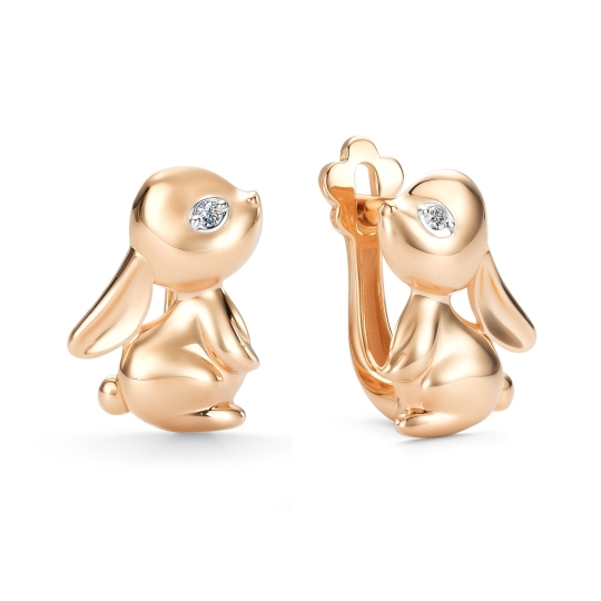 Серьги из белого золота с бриллиантами