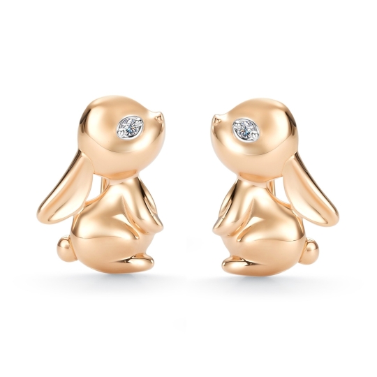 Серьги из белого золота с бриллиантами