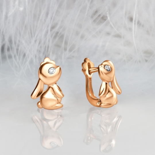 Серьги из белого золота с бриллиантами