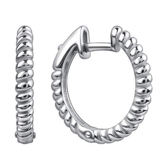 Серьги из серебра с раухтопазами и фианитами