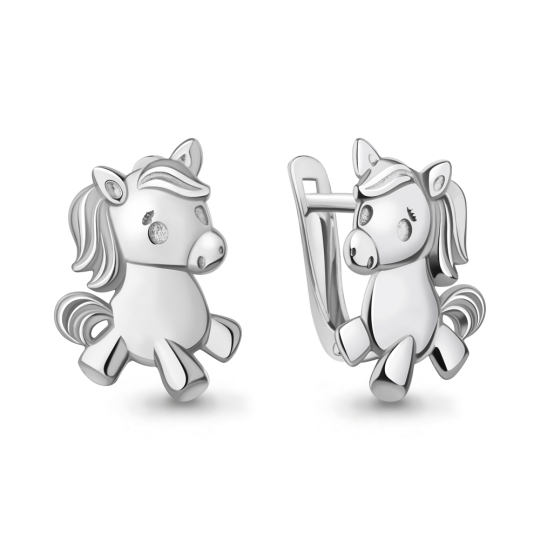 Серьги-конго из циркона с серебряным замком