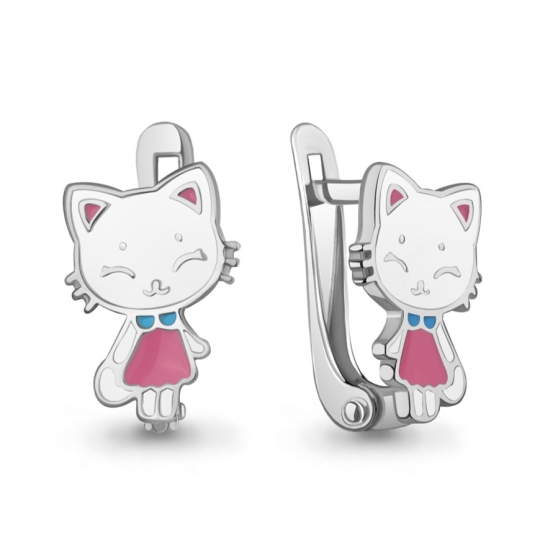 Серьги из серебра с фианитами