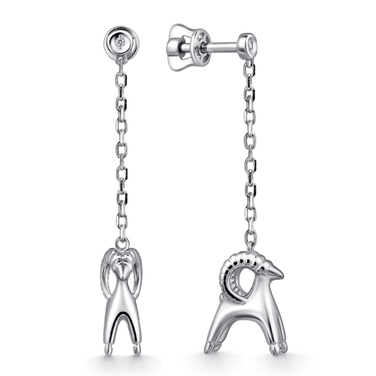 Колье из серебра с фианитом