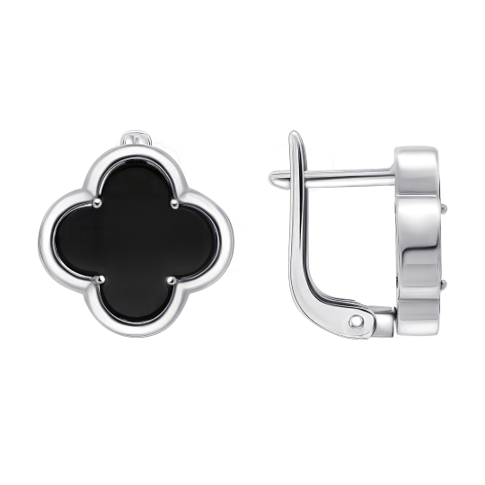 Серьги из серебра с фианитами