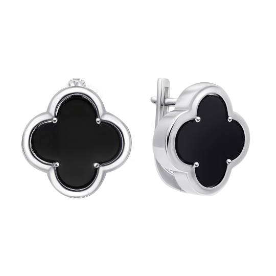 Серьги из серебра с фианитами