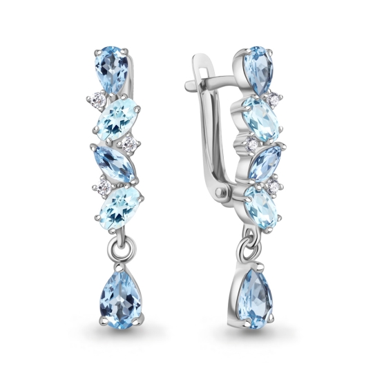 Серьги из серебра с фианитами 