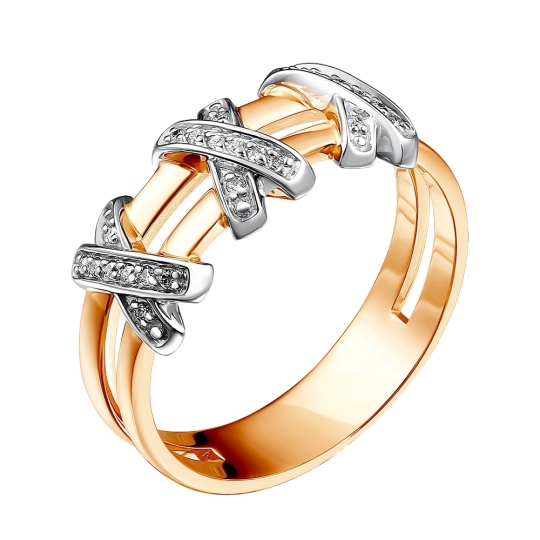 Кольцо из золота с фианитами