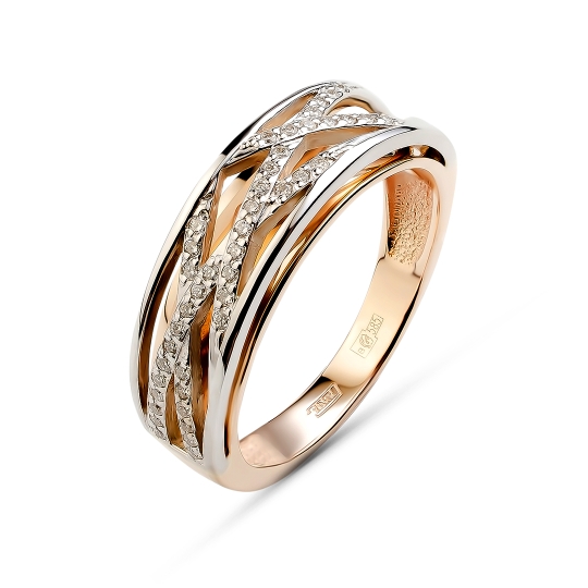 Кольцо-печатка из золота с фианитом