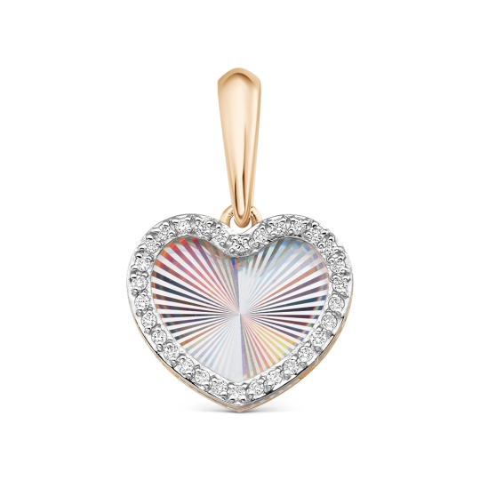 Подвеска из золота с алмазной гранью и бриллиантами