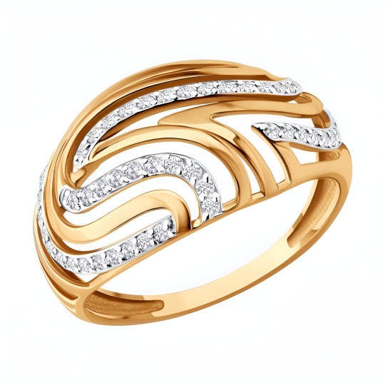 Серьги из золота с фианитами