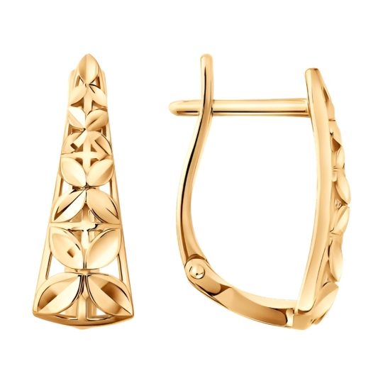 Серьги из комбинированного золота с "танцующими" бриллиантами