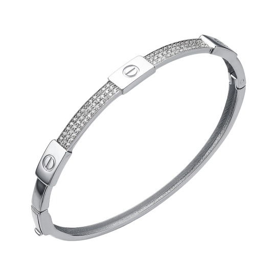 Серьги из белого золота с фианитами