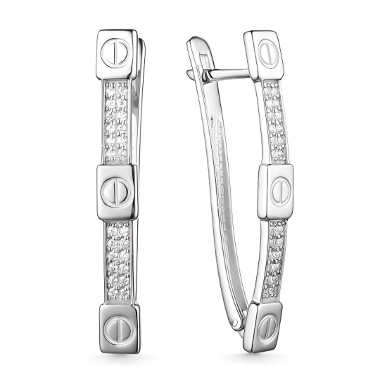 Серьги из золота с фианитами