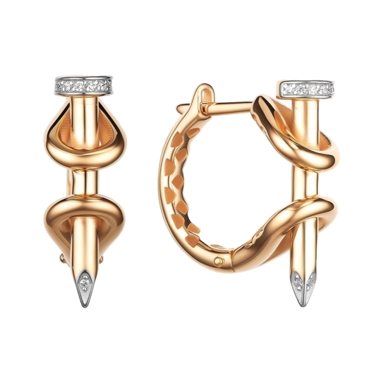 Серьги из золота с миксом камней