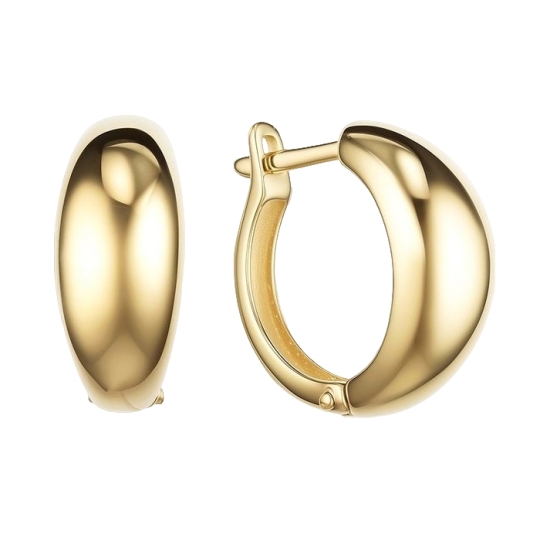 Серьги конго из золота с алмазной гранью