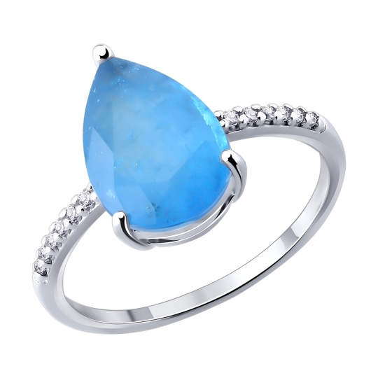 Кольцо из серебра с позолотой